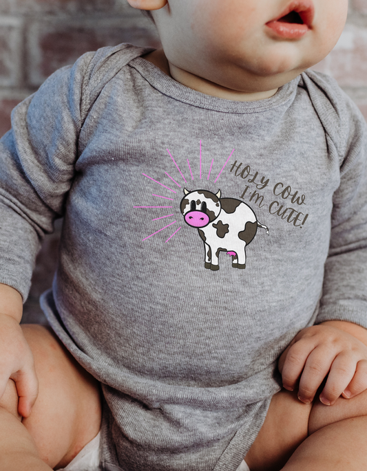 Holy Cow, I'm Cute! Baby Long-sleeve Bodysuit