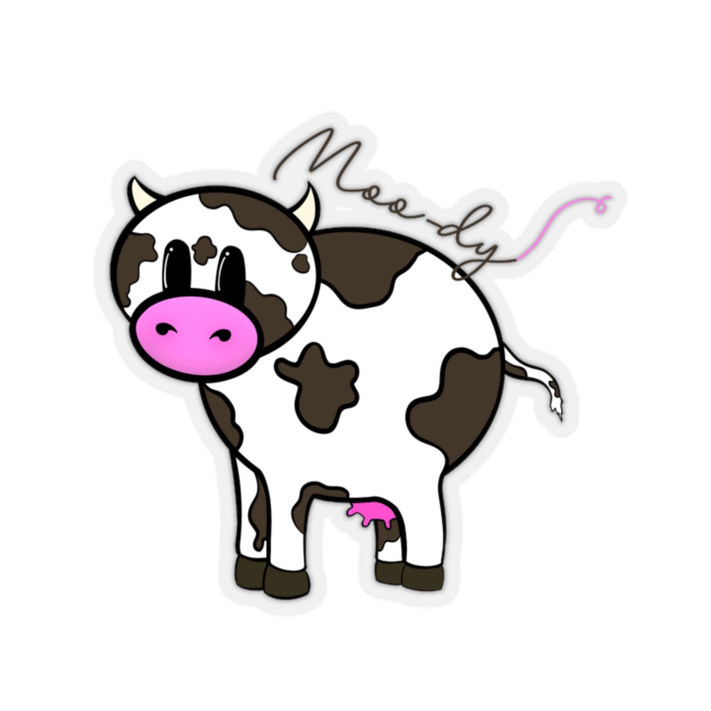 Moo-dy Cow Sticker